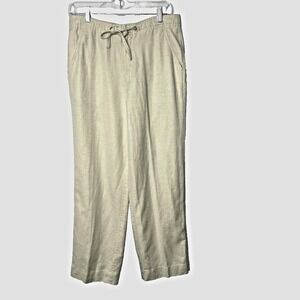 THE HAVANERA CO Linen Blend Pants Mens 32 Beige Drawstring Relaxed Fit Casual
